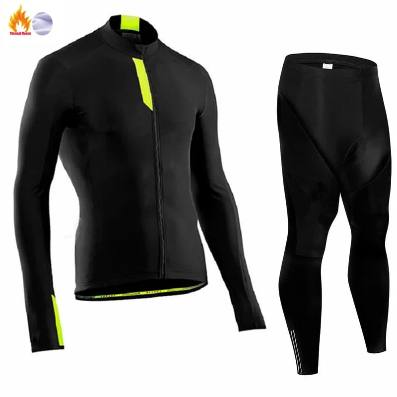 Winter Thermal Fleece Radfahren Jersey Herren MTB Kleidung Mann 2023 Bluse Uniform Fahrrad Kleidung Komplettes Tricuta Bib Maillot Set