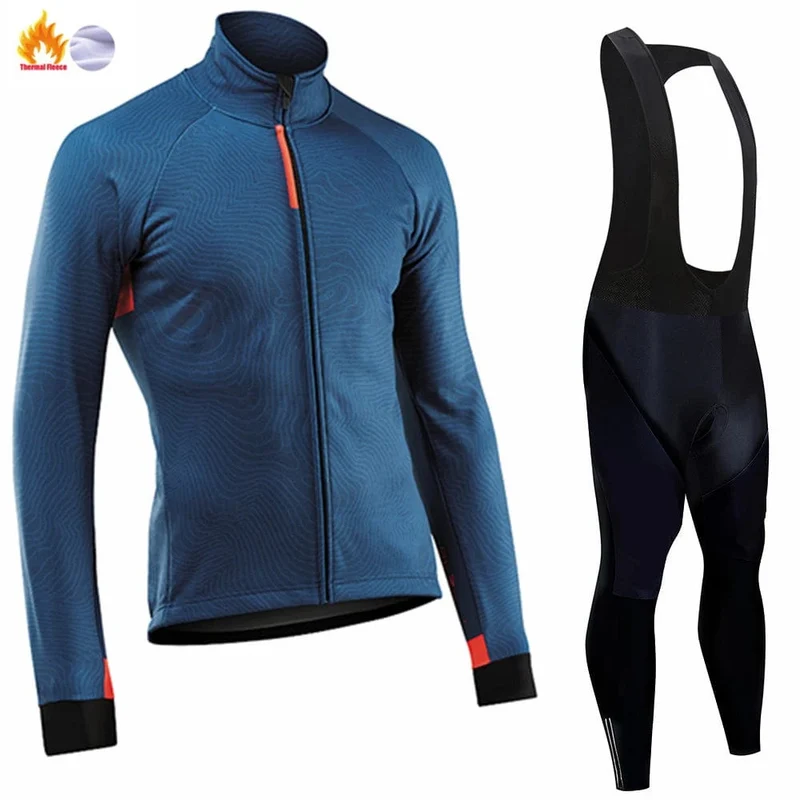 Winter Thermal Fleece Radfahren Jersey Herren MTB Kleidung Mann 2023 Bluse Uniform Fahrrad Kleidung Komplettes Tricuta Bib Maillot Set