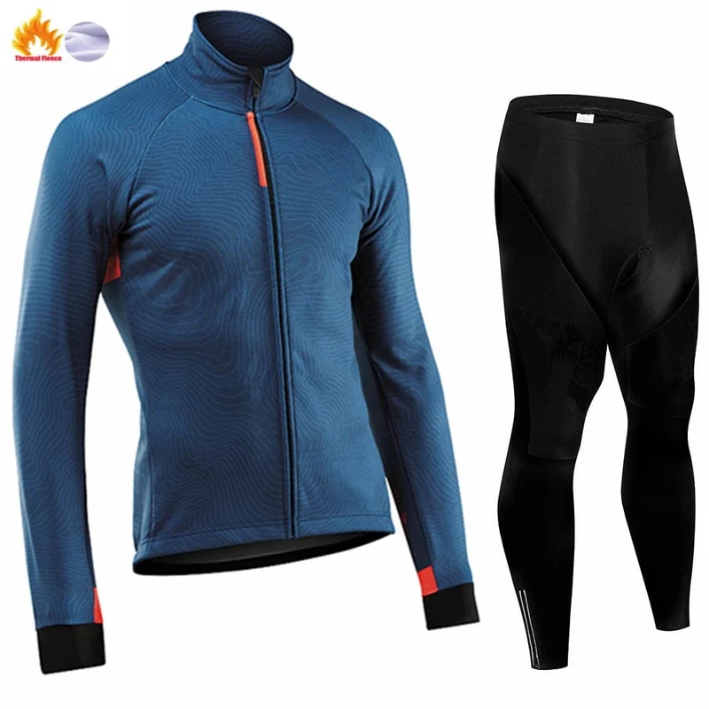 Winter Thermal Fleece Radfahren Jersey Herren MTB Kleidung Mann 2023 Bluse Uniform Fahrrad Kleidung Komplettes Tricuta Bib Maillot Set