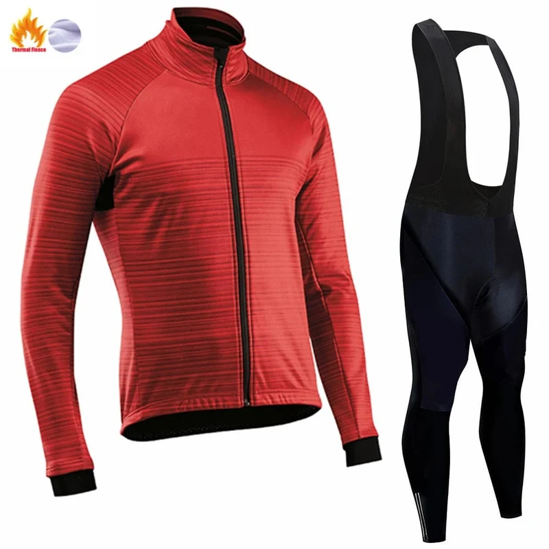 Winter Thermal Fleece Radfahren Jersey Herren MTB Kleidung Mann 2023 Bluse Uniform Fahrrad Kleidung Komplettes Tricuta Bib Maillot Set