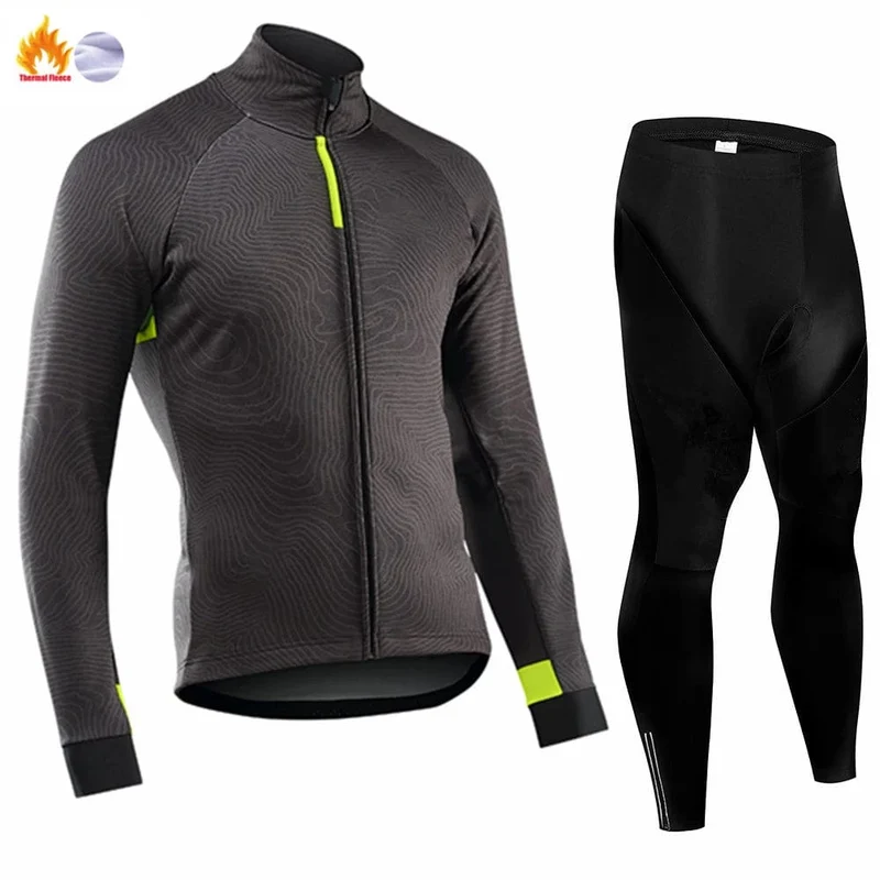 Winter Thermal Fleece Radfahren Jersey Herren MTB Kleidung Mann 2023 Bluse Uniform Fahrrad Kleidung Komplettes Tricuta Bib Maillot Set