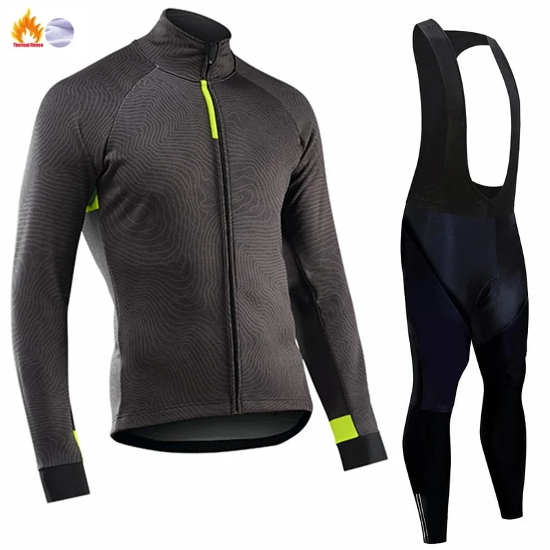 Winter Thermal Fleece Radfahren Jersey Herren MTB Kleidung Mann 2023 Bluse Uniform Fahrrad Kleidung Komplettes Tricuta Bib Maillot Set