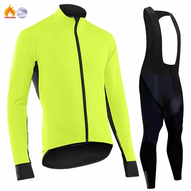 Winter Thermal Fleece Radfahren Jersey Herren MTB Kleidung Mann 2023 Bluse Uniform Fahrrad Kleidung Komplettes Tricuta Bib Maillot Set