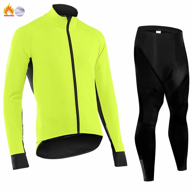 Winter Thermal Fleece Radfahren Jersey Herren MTB Kleidung Mann 2023 Bluse Uniform Fahrrad Kleidung Komplettes Tricuta Bib Maillot Set