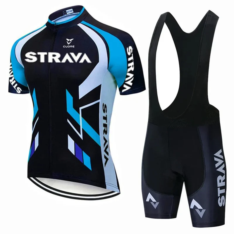 Strava Fahrräder Radtrikot Set MTB Herren Radtrikot Sommer Zyklus T-Shirt Trägerhose Anzug Triathlon Mountainbike Kleidung