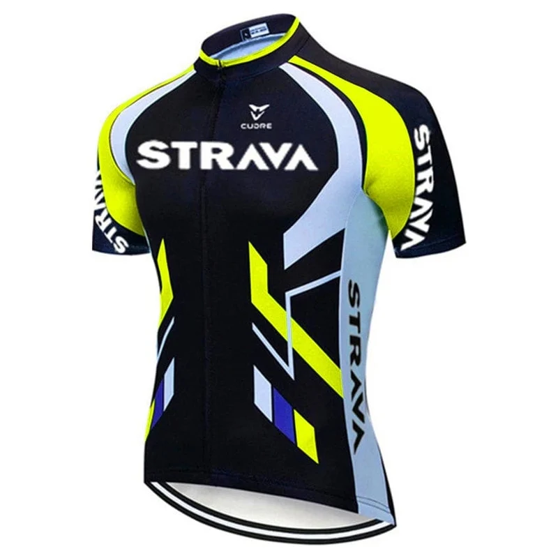Strava Fahrräder Radtrikot Set MTB Herren Radtrikot Sommer Zyklus T-Shirt Trägerhose Anzug Triathlon Mountainbike Kleidung