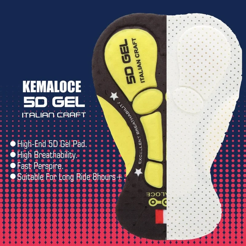 KEMALOCE Herren Fahrradhose Sommer und Herbst, schnell trocknend, blau/schwarz/grau, Gel-Pad, MTB, Fahrrad-Trägerhose, hochwertige, atmungsaktive lange Strumpfhose