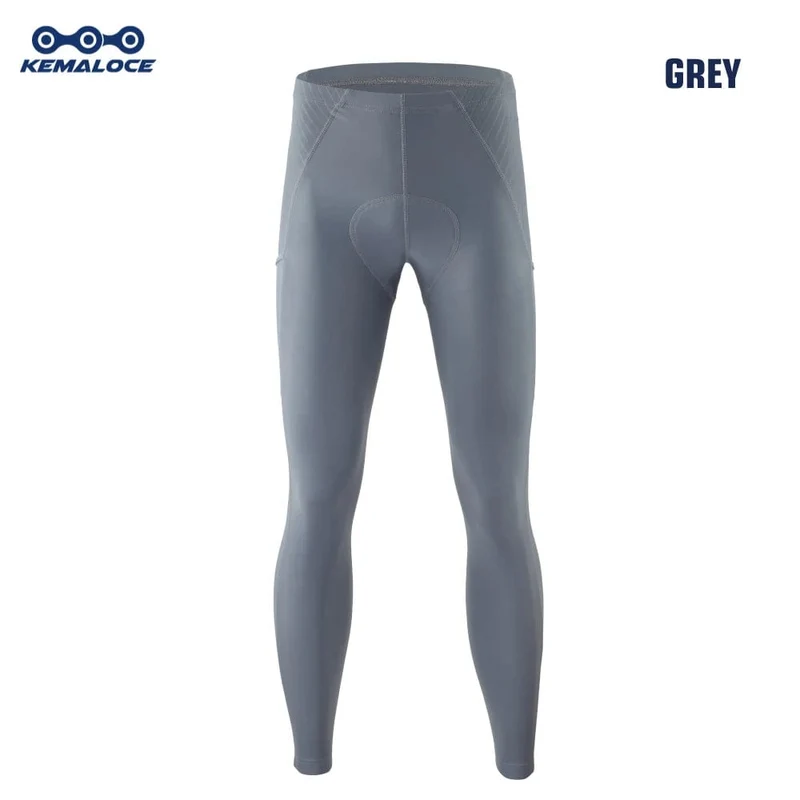 KEMALOCE Herren Fahrradhose Sommer und Herbst, schnell trocknend, blau/schwarz/grau, Gel-Pad, MTB, Fahrrad-Trägerhose, hochwertige, atmungsaktive lange Strumpfhose