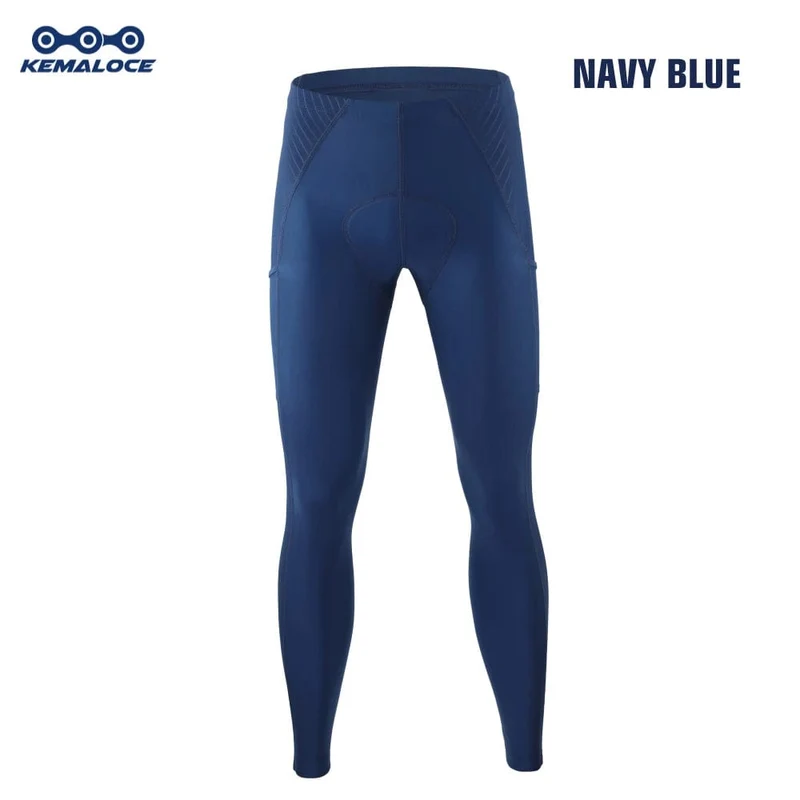 KEMALOCE Herren Fahrradhose Sommer und Herbst, schnell trocknend, blau/schwarz/grau, Gel-Pad, MTB, Fahrrad-Trägerhose, hochwertige, atmungsaktive lange Strumpfhose