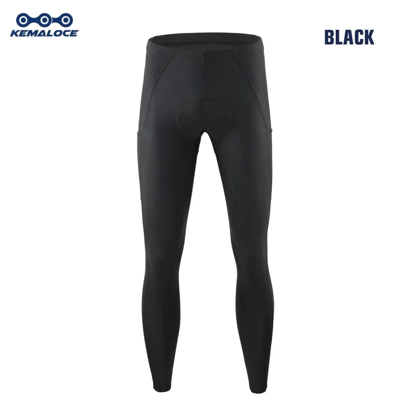 KEMALOCE Herren Fahrradhose Sommer und Herbst, schnell trocknend, blau/schwarz/grau, Gel-Pad, MTB, Fahrrad-Trägerhose, hochwertige, atmungsaktive lange Strumpfhose