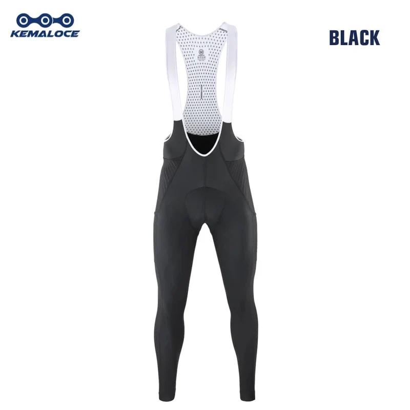 KEMALOCE Herren Fahrradhose Sommer und Herbst, schnell trocknend, blau/schwarz/grau, Gel-Pad, MTB, Fahrrad-Trägerhose, hochwertige, atmungsaktive lange Strumpfhose