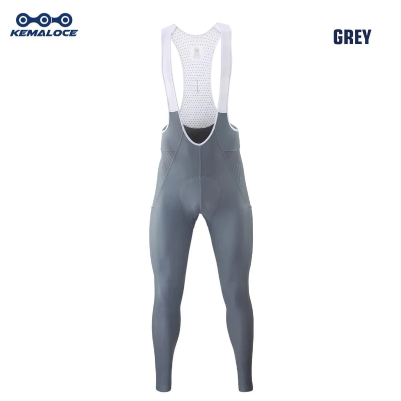 KEMALOCE Herren Fahrradhose Sommer und Herbst, schnell trocknend, blau/schwarz/grau, Gel-Pad, MTB, Fahrrad-Trägerhose, hochwertige, atmungsaktive lange Strumpfhose