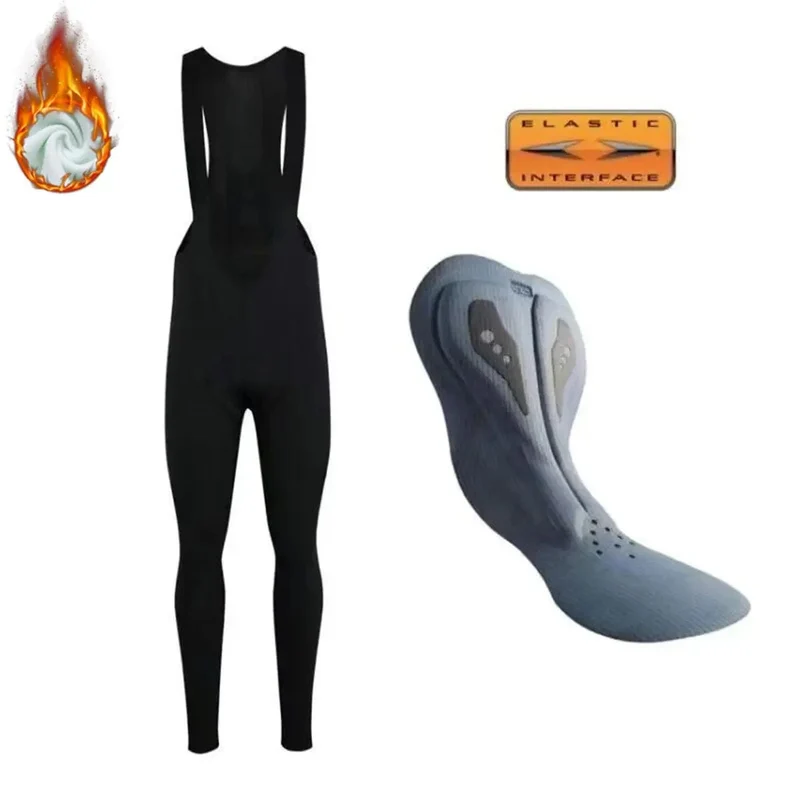Italienisches Fahrrad-Sitzkissen, Winter-Thermo-Fleece, Rad-Lätzchen, Hose, Radhose, hält warm, Fahrrad-Gel-Pad-Hose, stoßfest