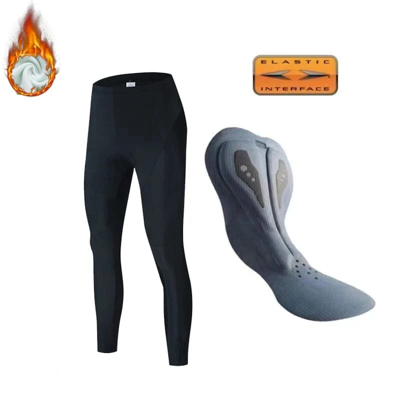 Italienisches Fahrrad-Sitzkissen, Winter-Thermo-Fleece, Rad-Lätzchen, Hose, Radhose, hält warm, Fahrrad-Gel-Pad-Hose, stoßfest