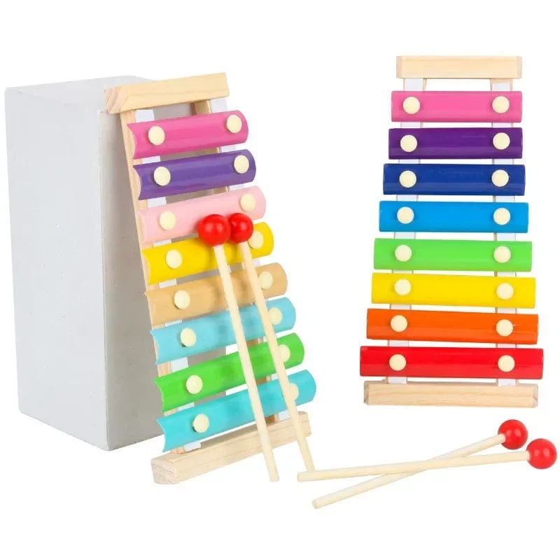 Holz 8 Töne Multicolor Xylophon Holz Musikinstrument Spielzeug Für Baby Kinder Holz Musikinstrument Spielzeug Zubehör