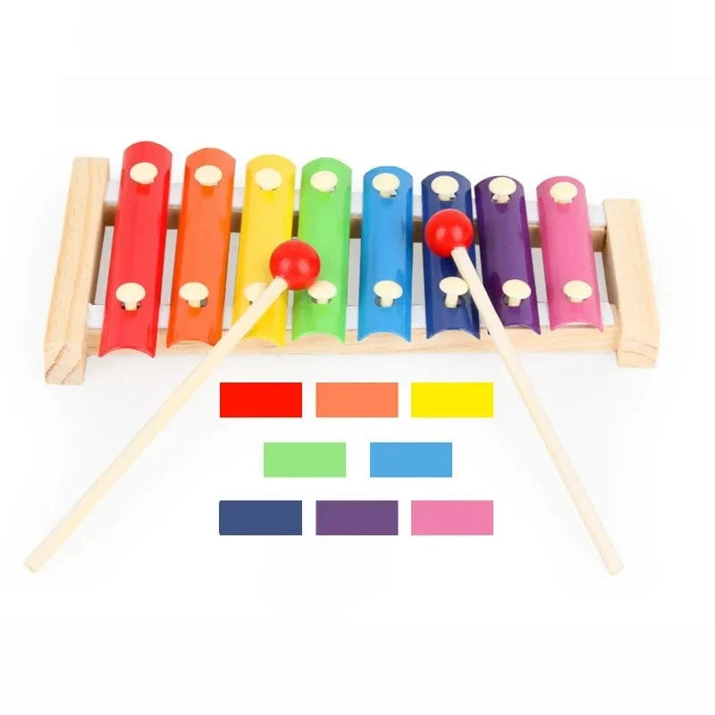 Holz 8 Töne Multicolor Xylophon Holz Musikinstrument Spielzeug Für Baby Kinder Holz Musikinstrument Spielzeug Zubehör