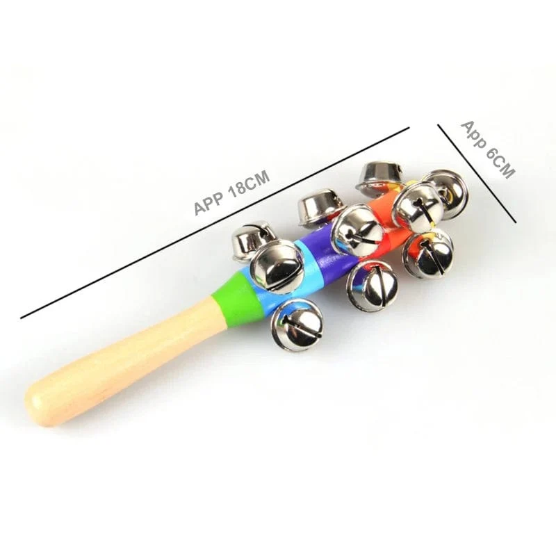 Freies Verschiffen Bunte Regenbogen Hand Glocke Stick Holz Percussion Musical Spielzeug für KTV Party Kinder Spiel Großhandel Einzelhandel
