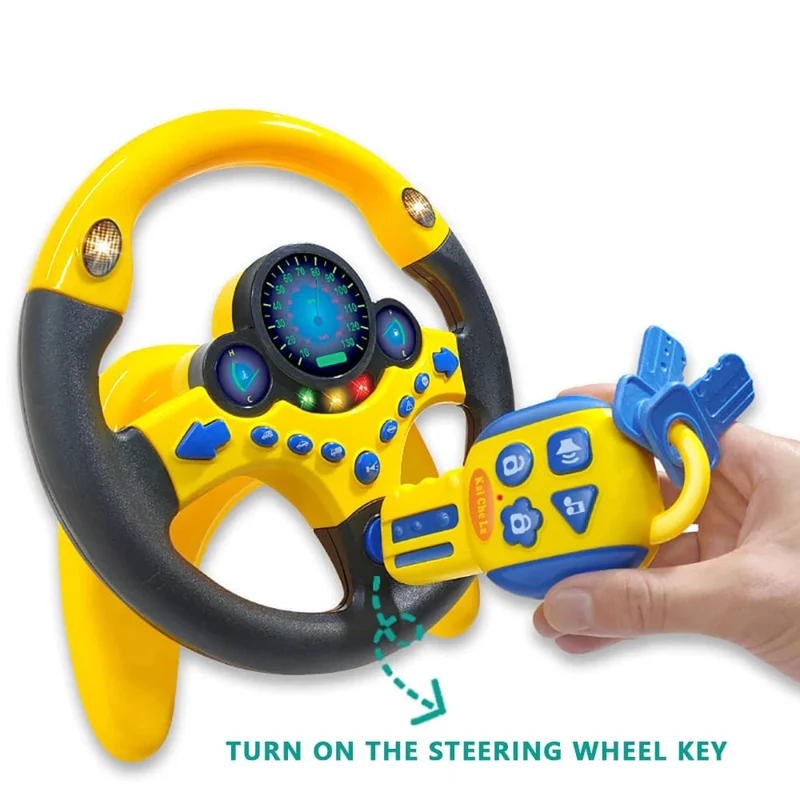 Elektrische simulierte Fahrlenkung, dreidimensionales tragbares Rad, Copilot-Spielzeug, Licht und Ton, pädagogische Geschenke für Kinder