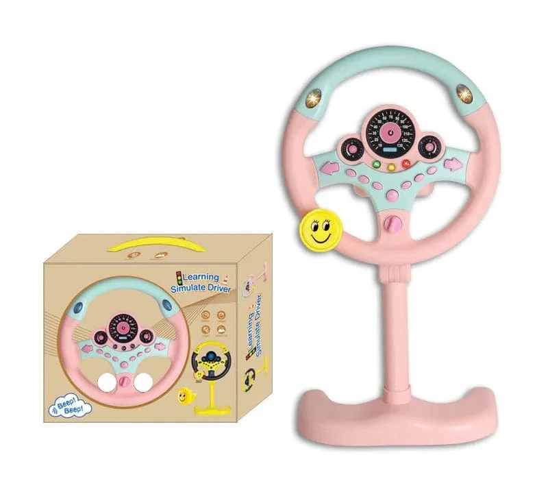 Elektrische simulierte Fahrlenkung, dreidimensionales tragbares Rad, Copilot-Spielzeug, Licht und Ton, pädagogische Geschenke für Kinder