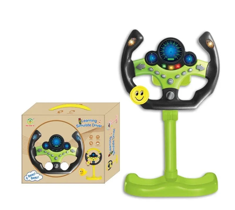 Elektrische simulierte Fahrlenkung, dreidimensionales tragbares Rad, Copilot-Spielzeug, Licht und Ton, pädagogische Geschenke für Kinder