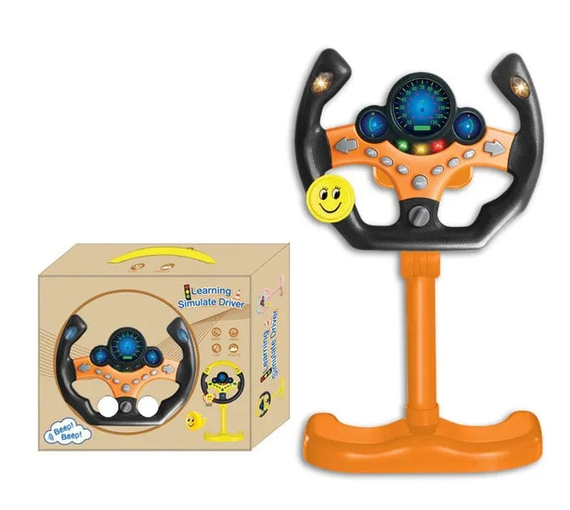 Elektrische simulierte Fahrlenkung, dreidimensionales tragbares Rad, Copilot-Spielzeug, Licht und Ton, pädagogische Geschenke für Kinder