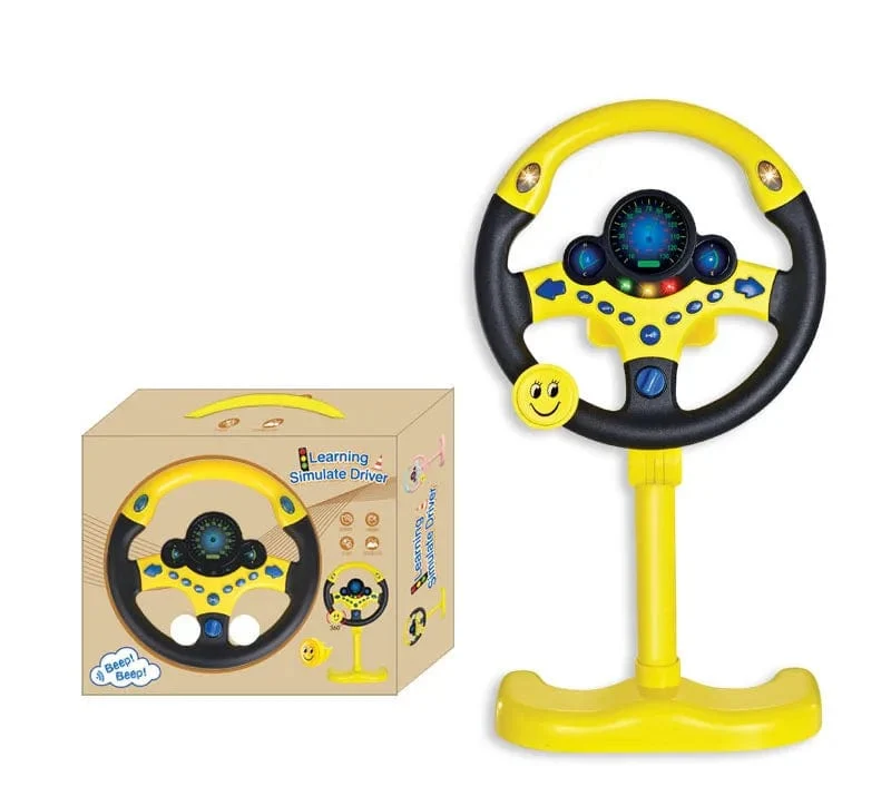 Elektrische simulierte Fahrlenkung, dreidimensionales tragbares Rad, Copilot-Spielzeug, Licht und Ton, pädagogische Geschenke für Kinder