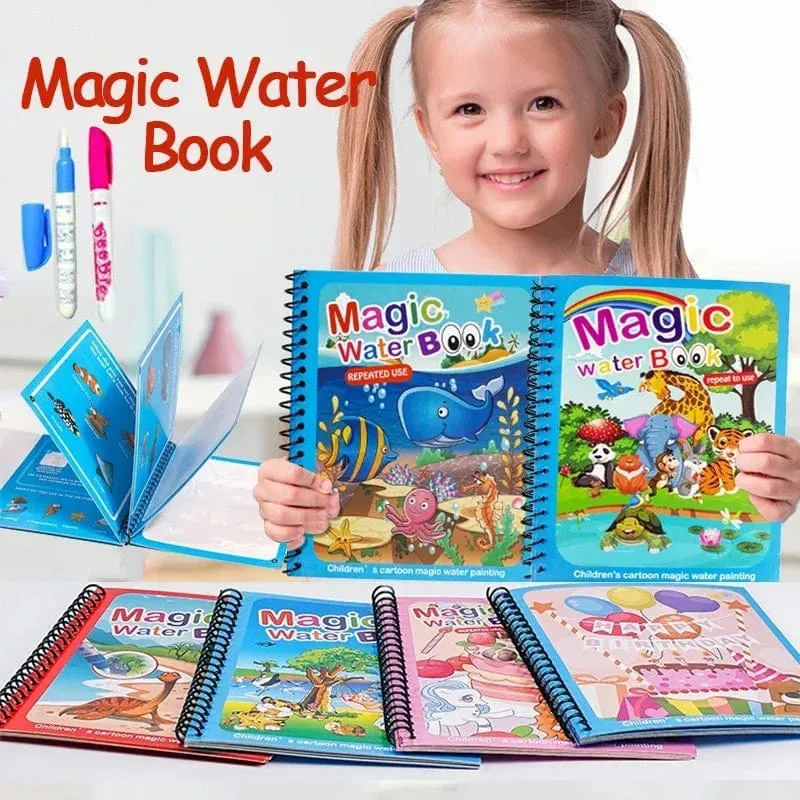 Montessori-Spielzeug für Kinder, wiederverwendbares Malbuch, magisches Wasser-Malbuch, Mal- und Zeichenspielzeug, sensorisches Früherziehungsspielzeug für Kinder