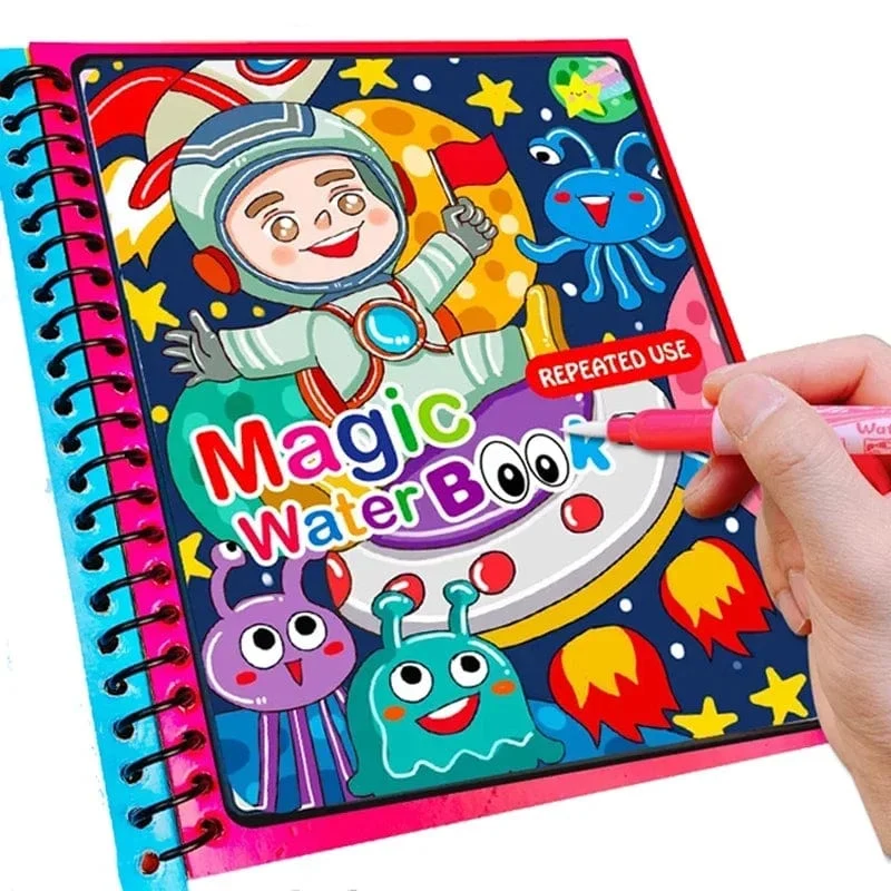 Montessori-Spielzeug für Kinder, wiederverwendbares Malbuch, magisches Wasser-Malbuch, Mal- und Zeichenspielzeug, sensorisches Früherziehungsspielzeug für Kinder