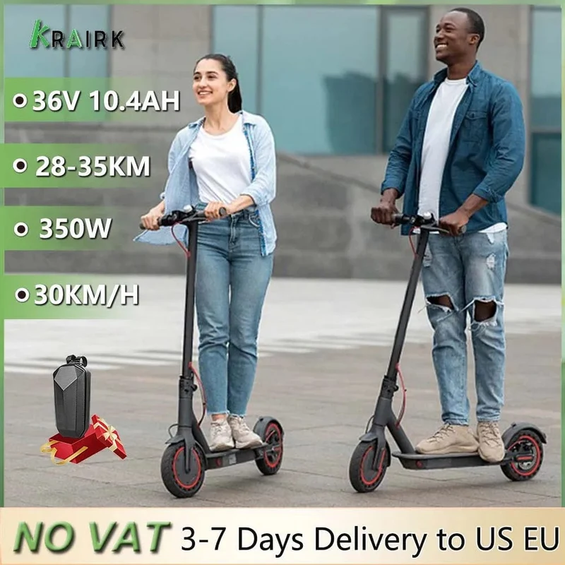 350 W Elektroroller für Erwachsene, 36 V, 10.4 Ah Akku, 30 km/h Höchstgeschwindigkeit, zusammenklappbarer EScooter, 8.5 Zoll Vollreifen, elektrischer Tretroller