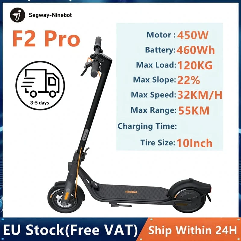 EU-Aktie Ninebot von Segway F2 Pro Elektroroller 450 W Motor 32 km/h Höchstgeschwindigkeit 55 km Reichweite F-Serie Original Smart Kickscooter