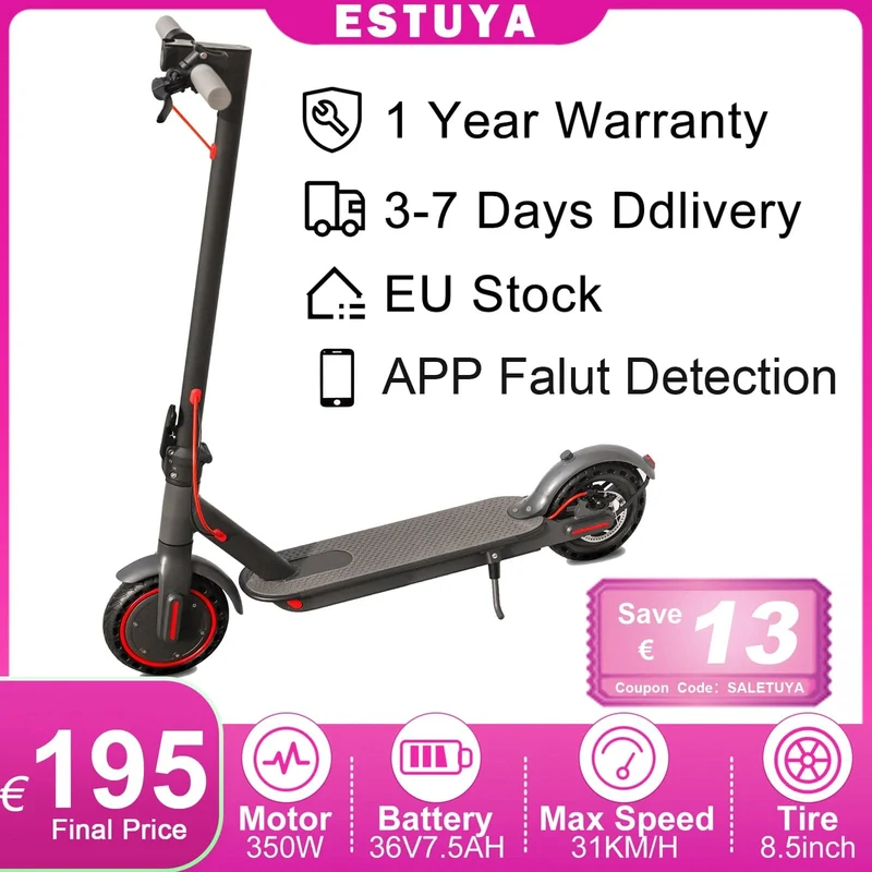 JUICEASE 16 km Elektroroller für Erwachsene, 350 W, 7.5 Ah, Escooter, 8.5-Zoll-Reifen, kostenloser Versand, 31 km/h, IP65, wasserdichter elektrischer Tretroller