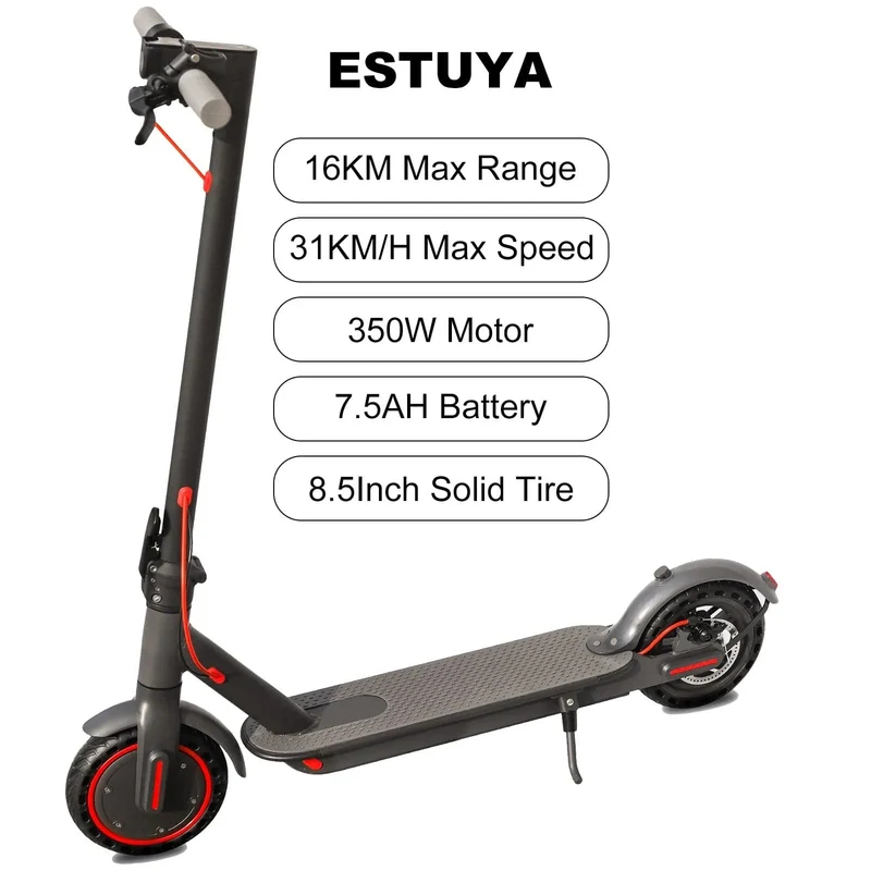 JUICEASE 16 km Elektroroller für Erwachsene, 350 W, 7.5 Ah, Escooter, 8.5-Zoll-Reifen, kostenloser Versand, 31 km/h, IP65, wasserdichter elektrischer Tretroller