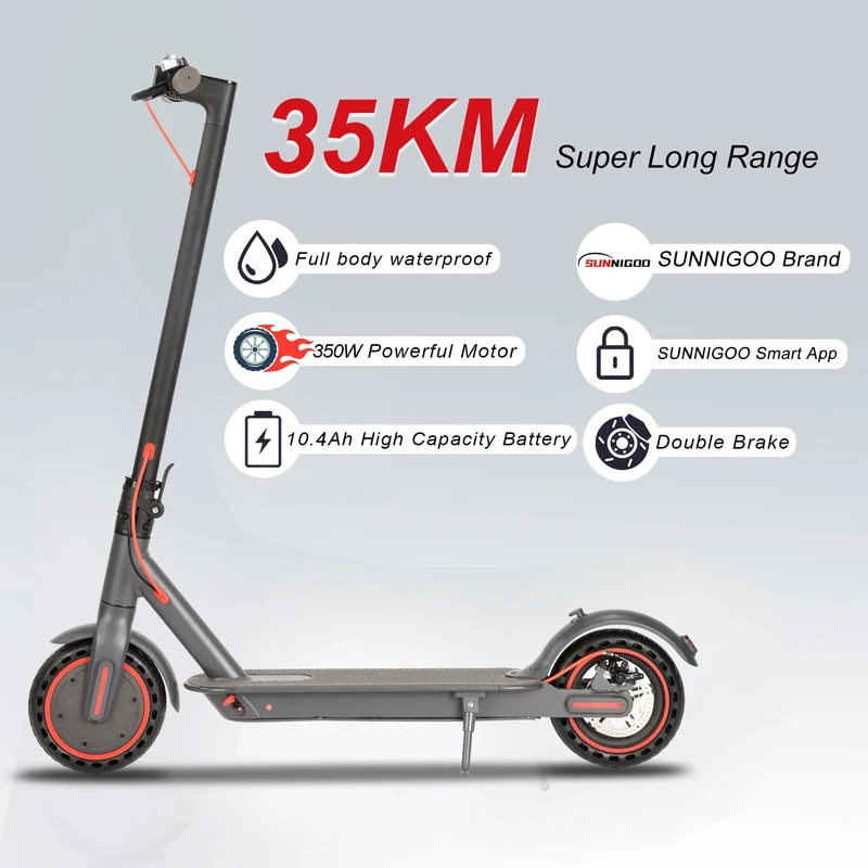 High-End-Elektroroller für Erwachsene, 8.5 Zoll, 36 V, 350 W, zusammenklappbarer Elektroroller, ultraleichtes Smart-Mobilitätsfahrrad M365, Weiß, Grau
