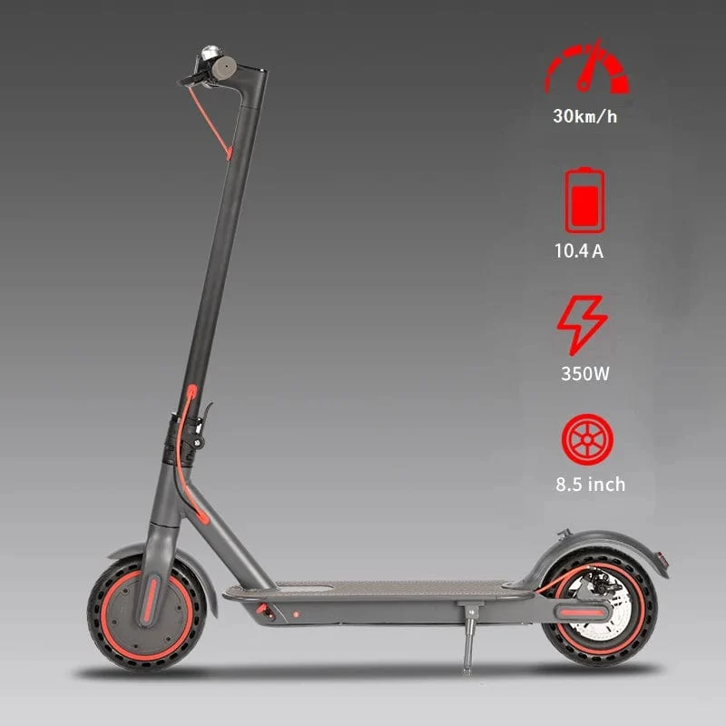 High-End-Elektroroller für Erwachsene, 8.5 Zoll, 36 V, 350 W, zusammenklappbarer Elektroroller, ultraleichtes Smart-Mobilitätsfahrrad M365, Weiß, Grau