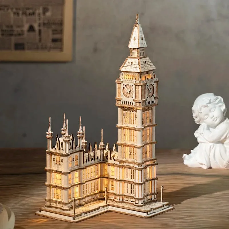 Robotime 3D Holz Puzzle Spiel Big Ben Tower Bridge Pagode Gebäude Modell Spielzeug Für Kinder Kinder Geburtstag Geschenk