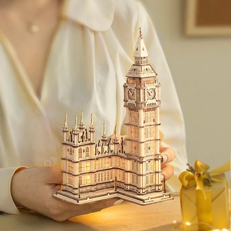 Robotime 3D Holz Puzzle Spiel Big Ben Tower Bridge Pagode Gebäude Modell Spielzeug Für Kinder Kinder Geburtstag Geschenk