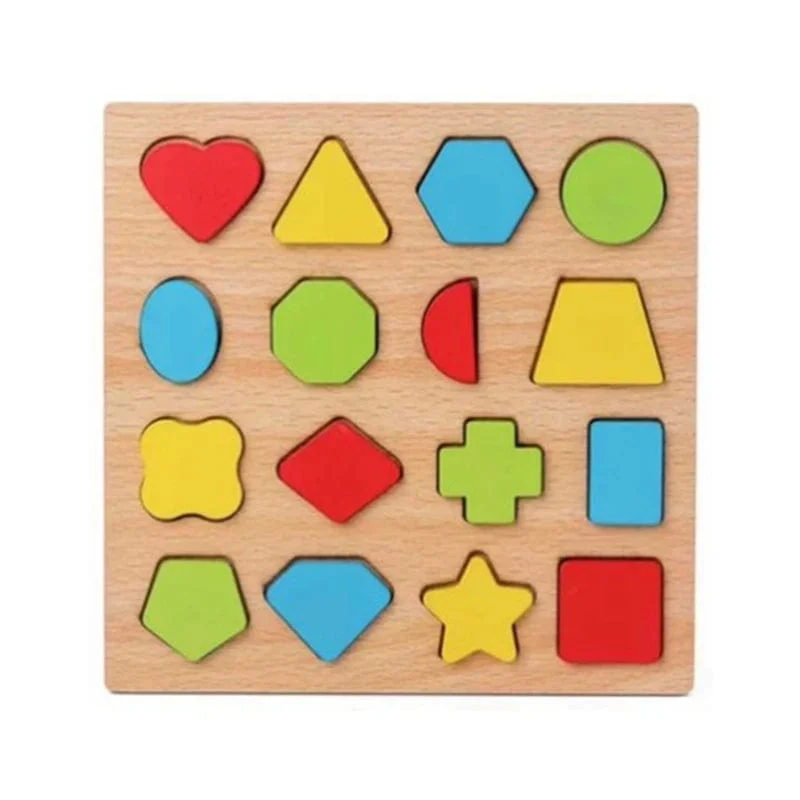 Baby Hölzernes Montessori-Puzzle Kinderspiel Holzpuzzle 3D Cartoon Tierpuzzle Babys Spielzeug Puzzles Für Kinder 1 2 3 Jahre alt