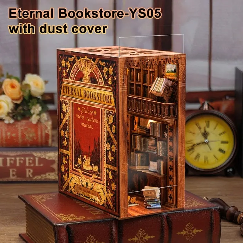 CUTEBEE Puzzle 3D DIY Book Nook Kit Ewige Buchhandlung Holzpuppenhaus mit Licht Magie Apotheker Gebäudemodell Spielzeug für Geschenke