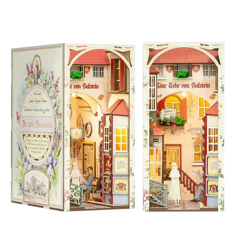 CUTEBEE Puzzle 3D DIY Book Nook Kit Ewige Buchhandlung Holzpuppenhaus mit Licht Magie Apotheker Gebäudemodell Spielzeug für Geschenke