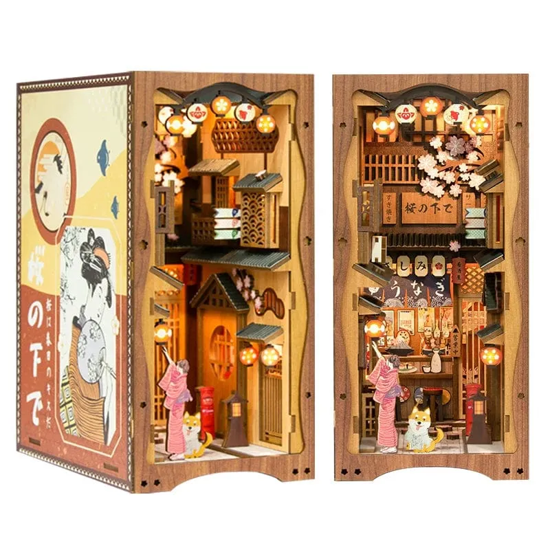 CUTEBEE Puzzle 3D DIY Book Nook Kit Ewige Buchhandlung Holzpuppenhaus mit Licht Magie Apotheker Gebäudemodell Spielzeug für Geschenke