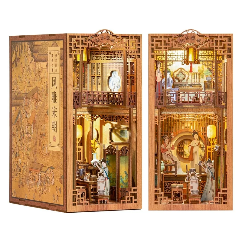 CUTEBEE Puzzle 3D DIY Book Nook Kit Ewige Buchhandlung Holzpuppenhaus mit Licht Magie Apotheker Gebäudemodell Spielzeug für Geschenke