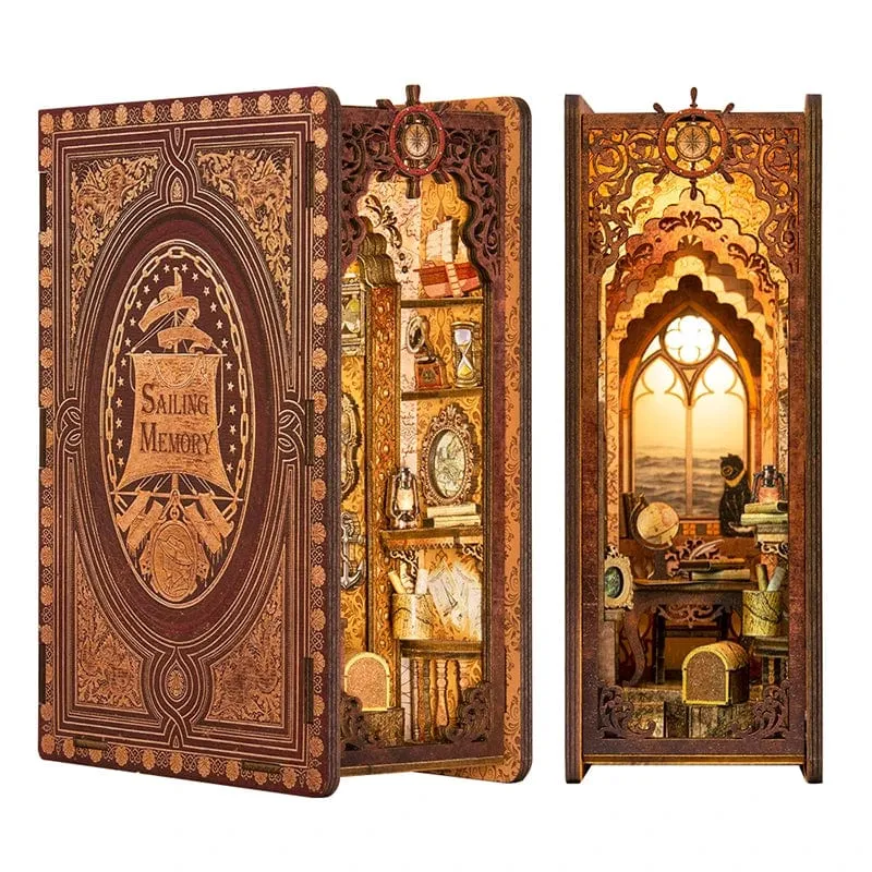 CUTEBEE Puzzle 3D DIY Book Nook Kit Ewige Buchhandlung Holzpuppenhaus mit Licht Magie Apotheker Gebäudemodell Spielzeug für Geschenke
