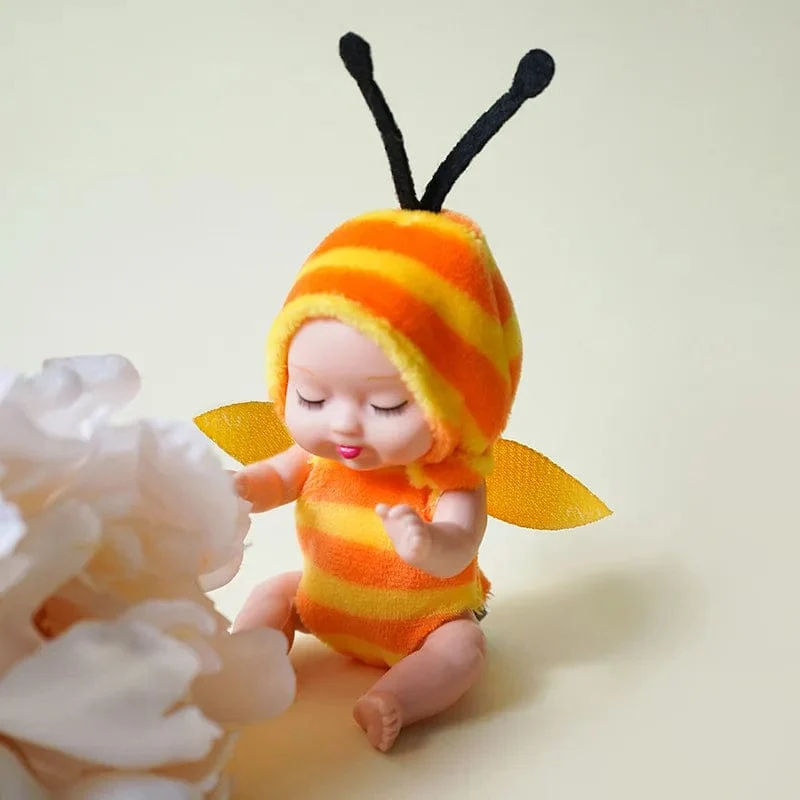 1 stücke Kawaii 12cm Simulation Wiedergeburt Puppen Spielzeug Mini Nette Schlafende Baby Serie Puppe Cartoon Tier Spielzeug für Kinder Geburtstag geschenk