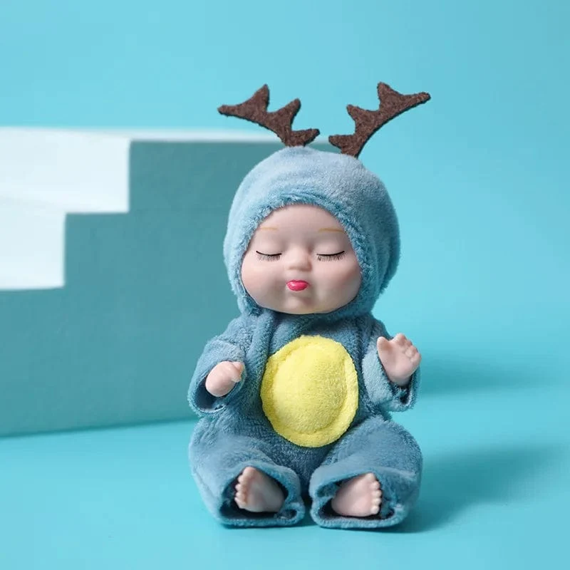 1 stücke Kawaii 12cm Simulation Wiedergeburt Puppen Spielzeug Mini Nette Schlafende Baby Serie Puppe Cartoon Tier Spielzeug für Kinder Geburtstag geschenk