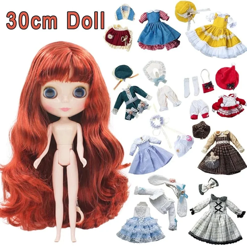 30cm DBS Blyth 7 Bewegliche Gelenke Mädchen Kleid 3D Augen Spielzeug mit Kleidung Kinder Spielzeug für Mädchen Kinder Geschenk