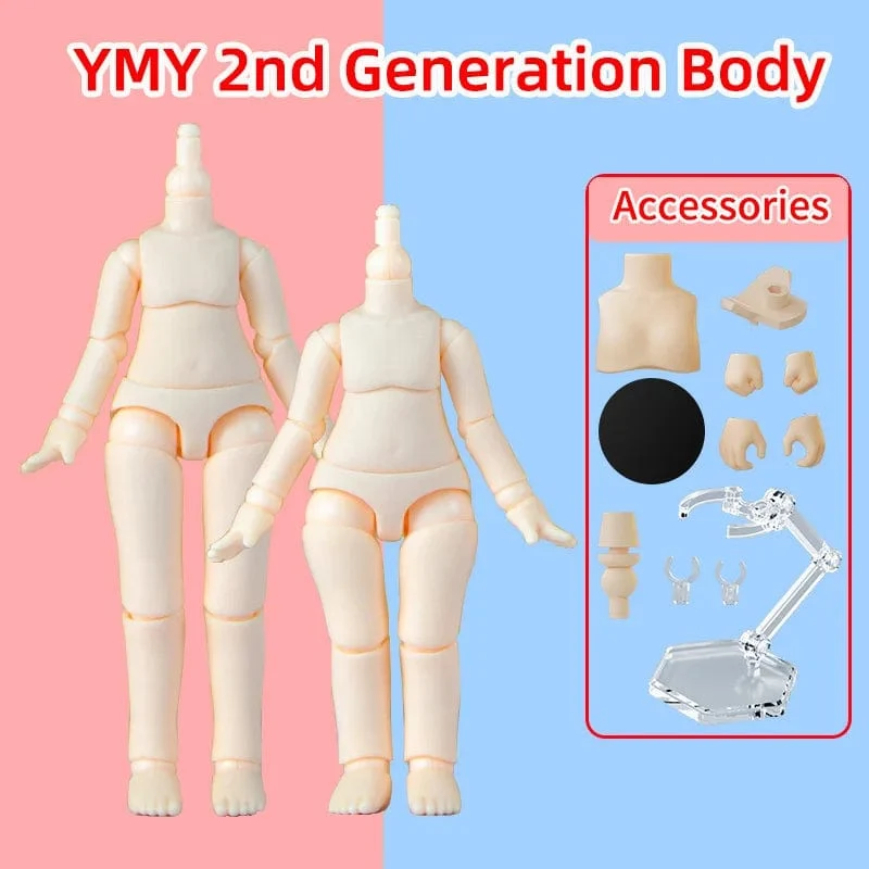 Ymy Gelenkpuppenkörper der zweiten Generation, Junge, Mädchen, Körper, Spielzeug, Ersatzgelenk, Handzubehör für Obitsu 11, Gsc-Kopf, Ob11,1/12Bjd