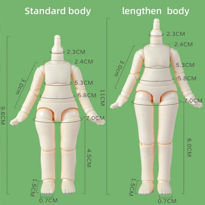 Ymy Gelenkpuppenkörper der zweiten Generation, Junge, Mädchen, Körper, Spielzeug, Ersatzgelenk, Handzubehör für Obitsu 11, Gsc-Kopf, Ob11,1/12Bjd