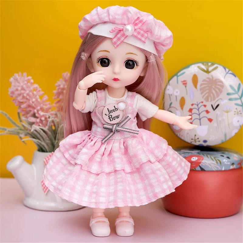 16cm Prinzessin BJD 1/12 Puppe mit Kleidung und Schuhen Bewegliche 13 Gelenke Süßes süßes Gesicht Mädchen Geschenk Kinderspielzeug