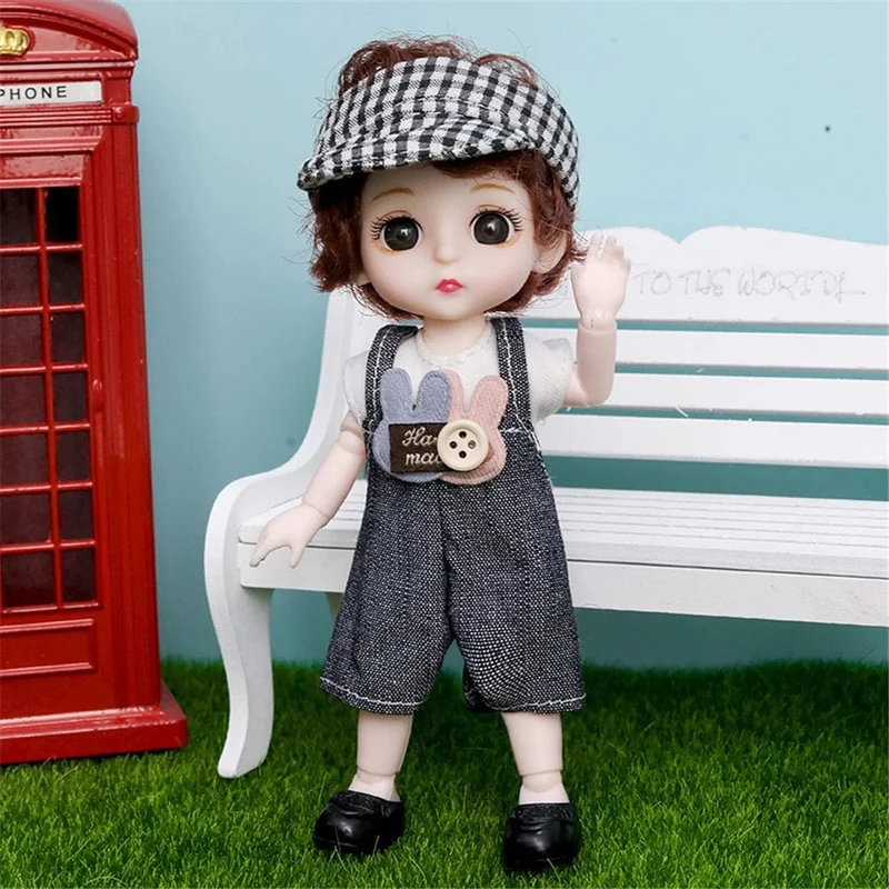 16cm Prinzessin BJD 1/12 Puppe mit Kleidung und Schuhen Bewegliche 13 Gelenke Süßes süßes Gesicht Mädchen Geschenk Kinderspielzeug