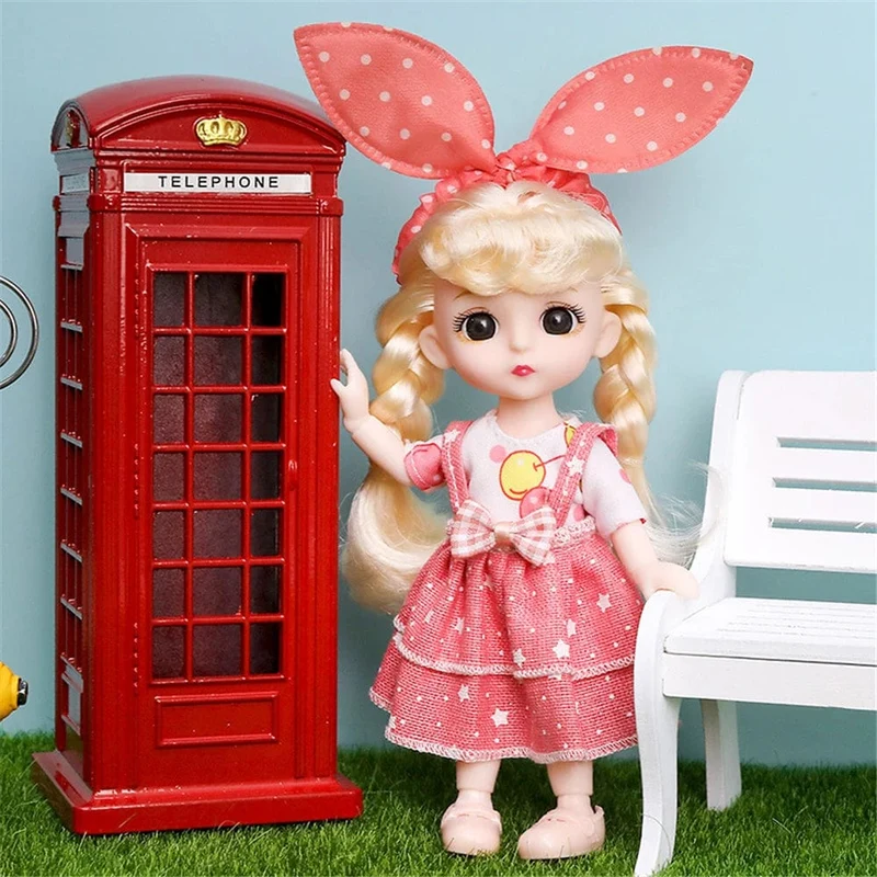 16cm Prinzessin BJD 1/12 Puppe mit Kleidung und Schuhen Bewegliche 13 Gelenke Süßes süßes Gesicht Mädchen Geschenk Kinderspielzeug